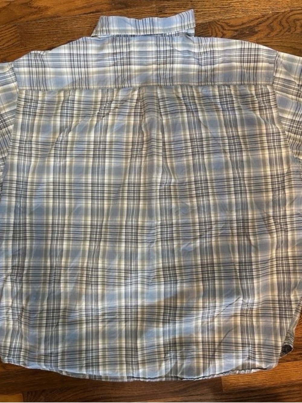 Carhartt Men's Light Blue & Gray Plaid Cotton Button-Down Shirt - Picture 3 of 3